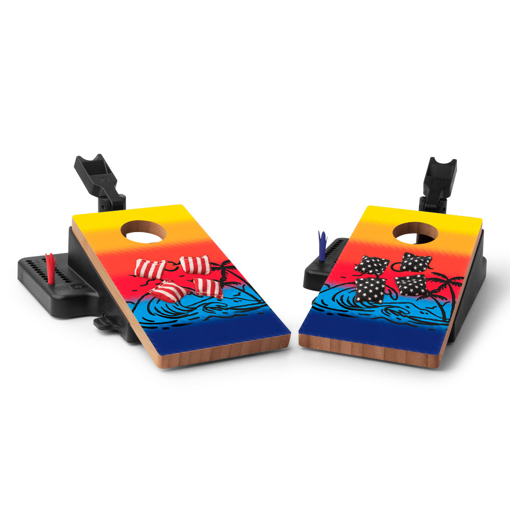 Tie Dye Beach Double Chuck Mini Cornhole Tabletop Game