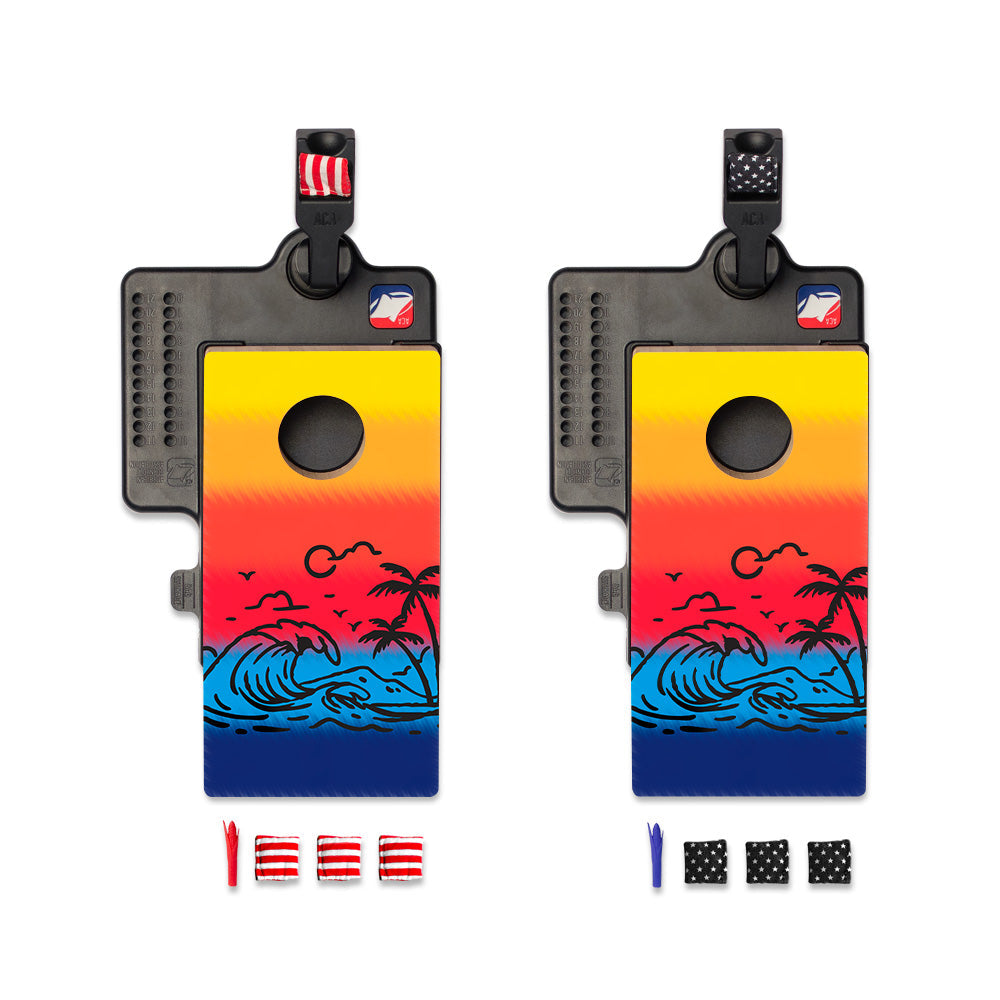 Tie Dye Beach Double Chuck Mini Cornhole Tabletop Game