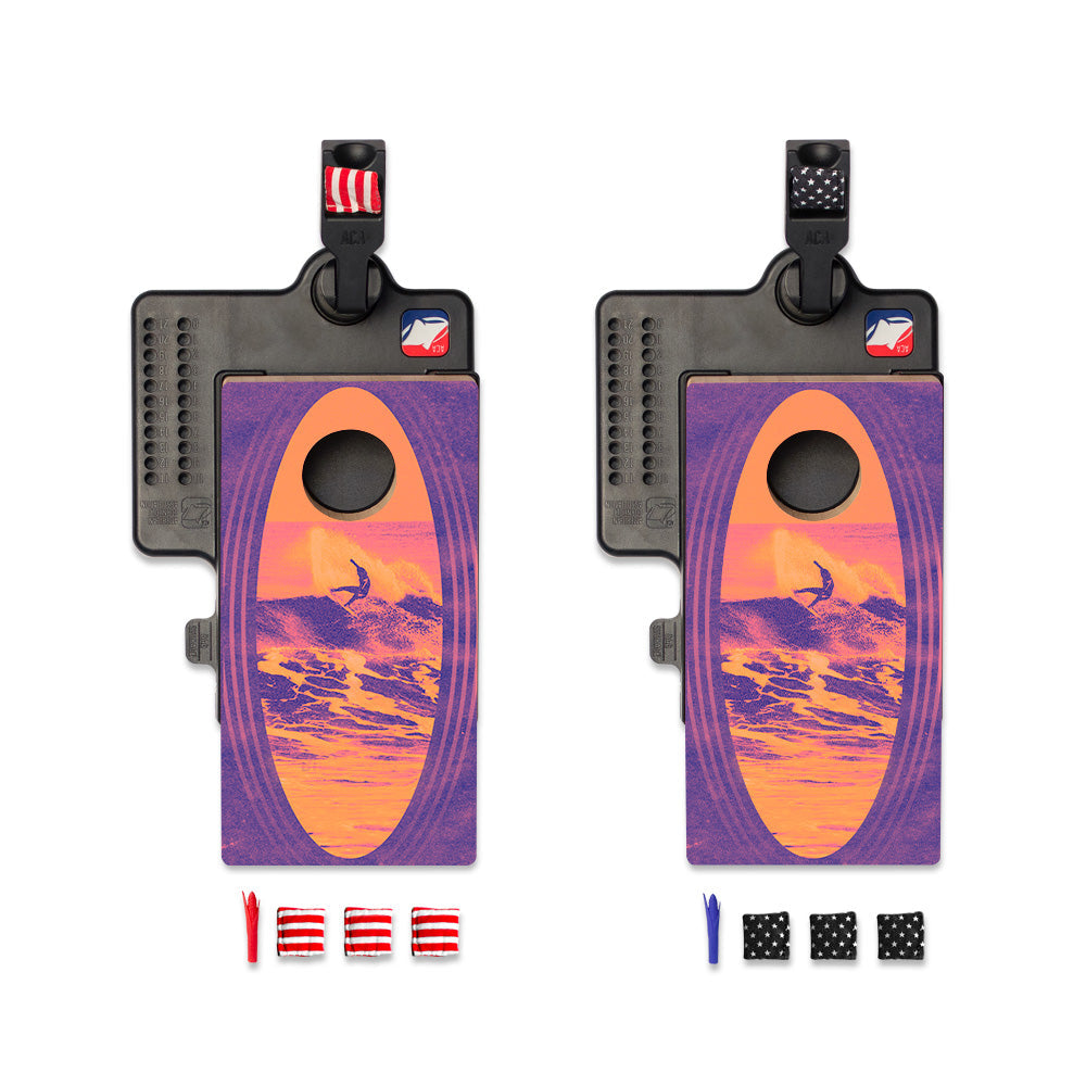 Tie Dye Surfer Double Chuck Mini Cornhole Tabletop Game