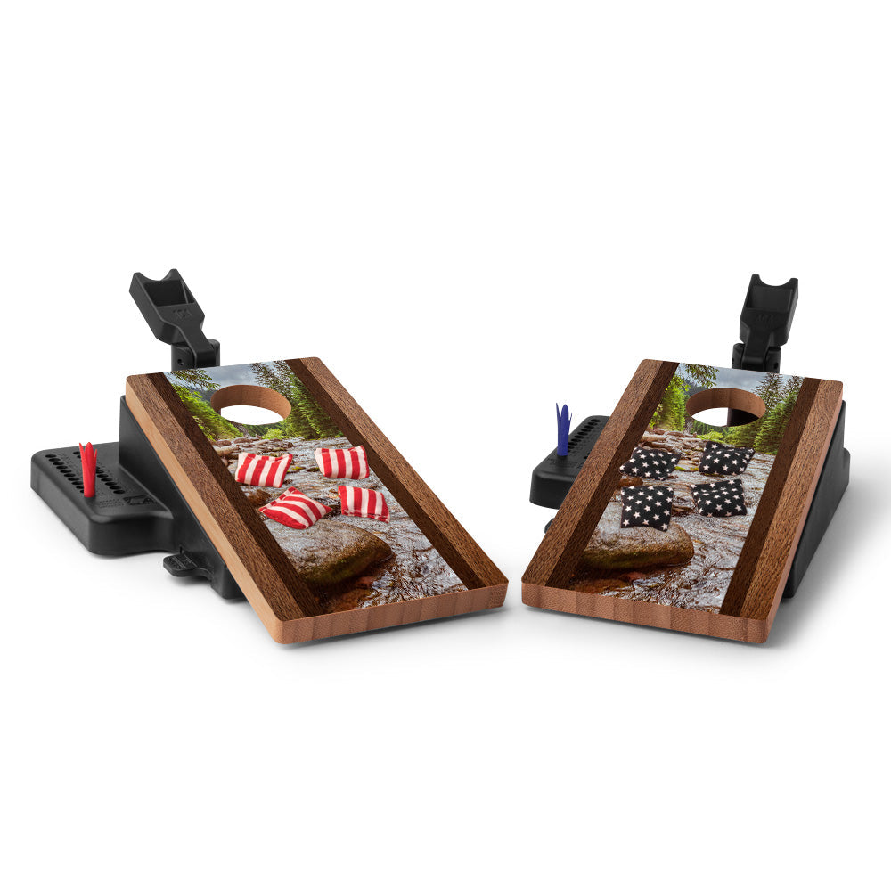 Classic Stripes River Double Chuck Mini Cornhole Tabletop Game