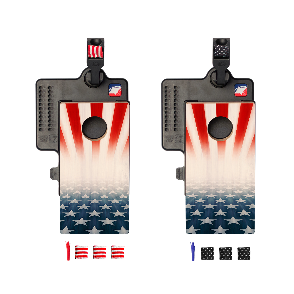 Faded Stars and Stripes Double Chuck Mini Cornhole Tabletop Game