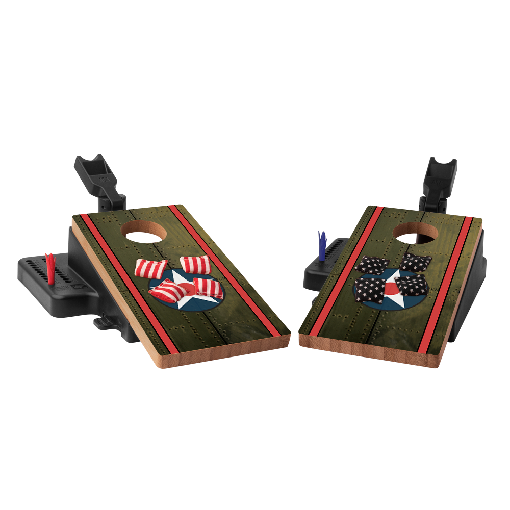 Green Bomber Double Chuck Mini Cornhole Tabletop Game