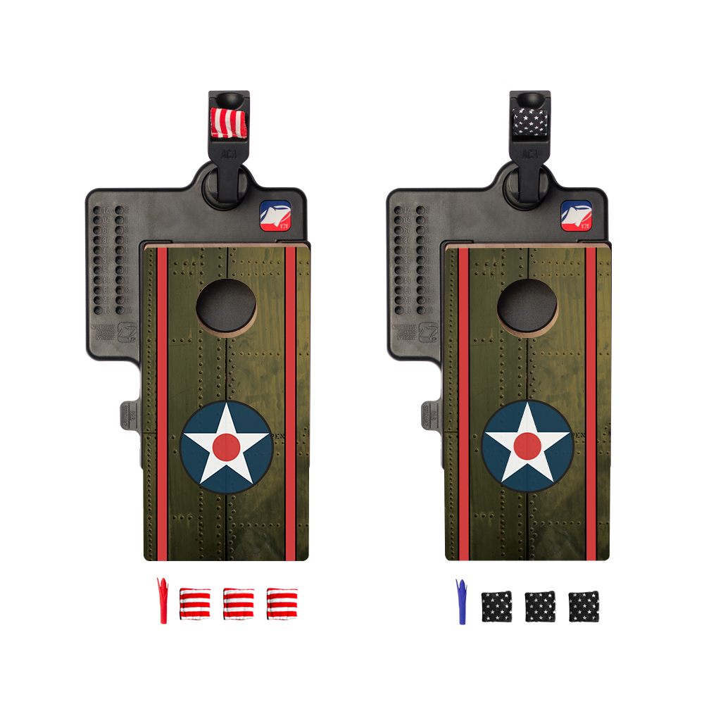 Green Bomber Double Chuck Mini Cornhole Tabletop Game