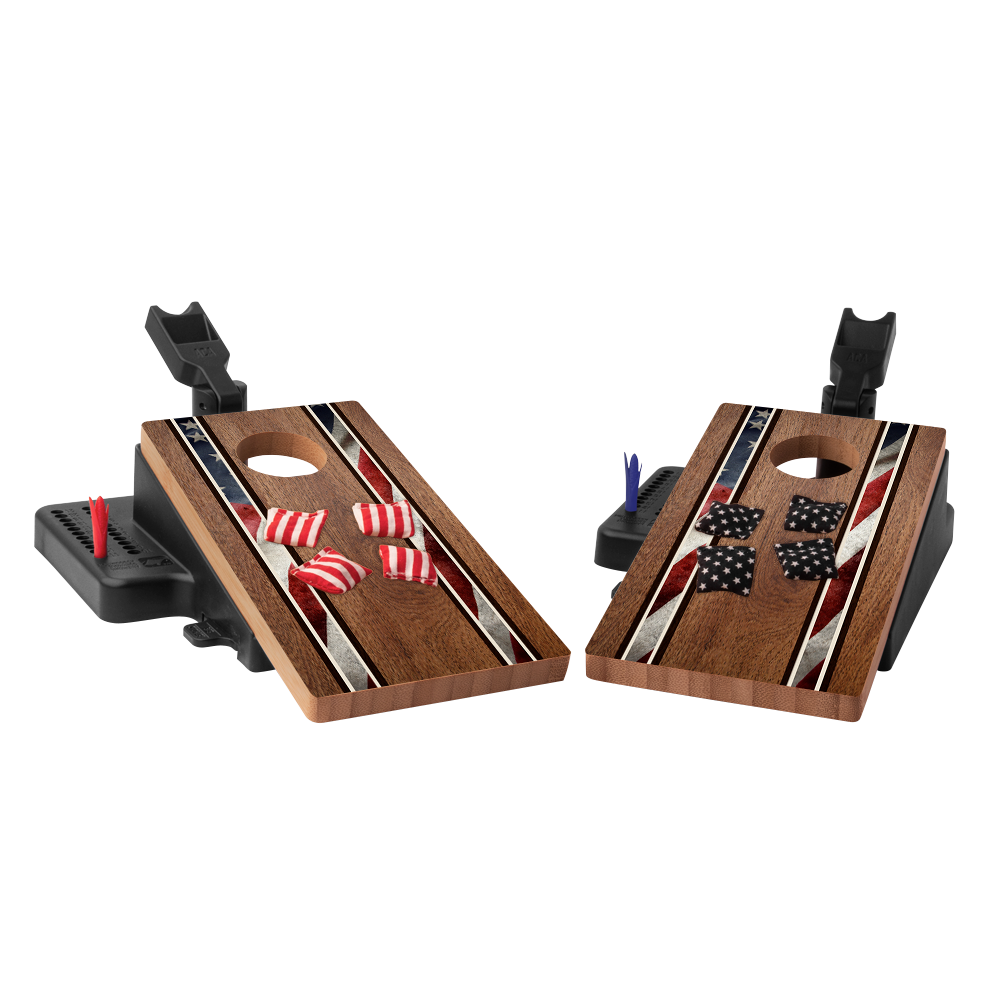 American Flag Classic Stripes Double Chuck Mini Cornhole Tabletop Game