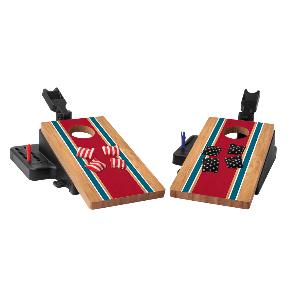 Patriotic Classic Stripes Double Chuck Mini Cornhole Tabletop Game