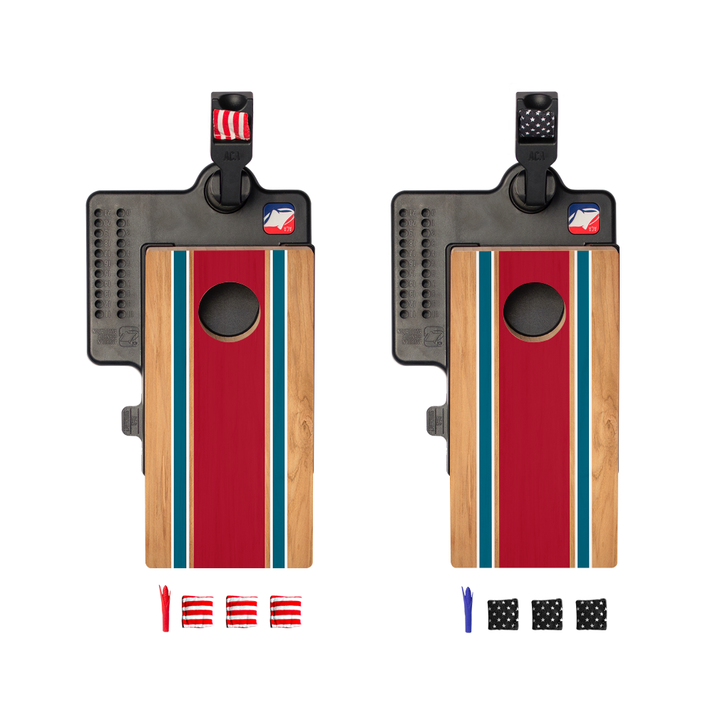 Patriotic Classic Stripes Double Chuck Mini Cornhole Tabletop Game