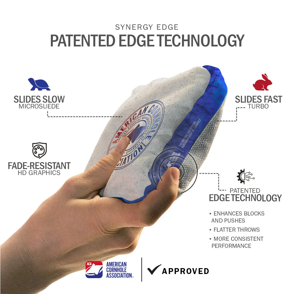 Gray Tone Flag Synergy Edge Cornhole Bags