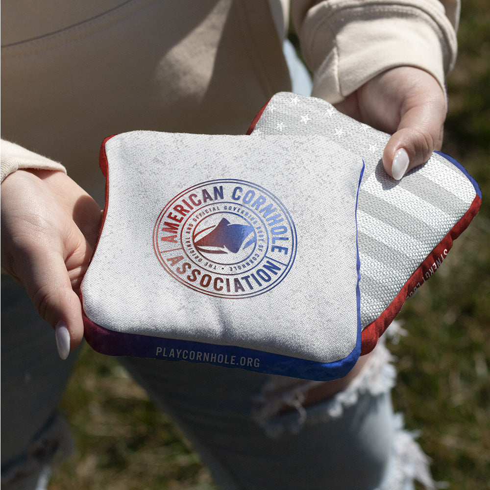 Gray Tone Flag Synergy Edge Cornhole Bags