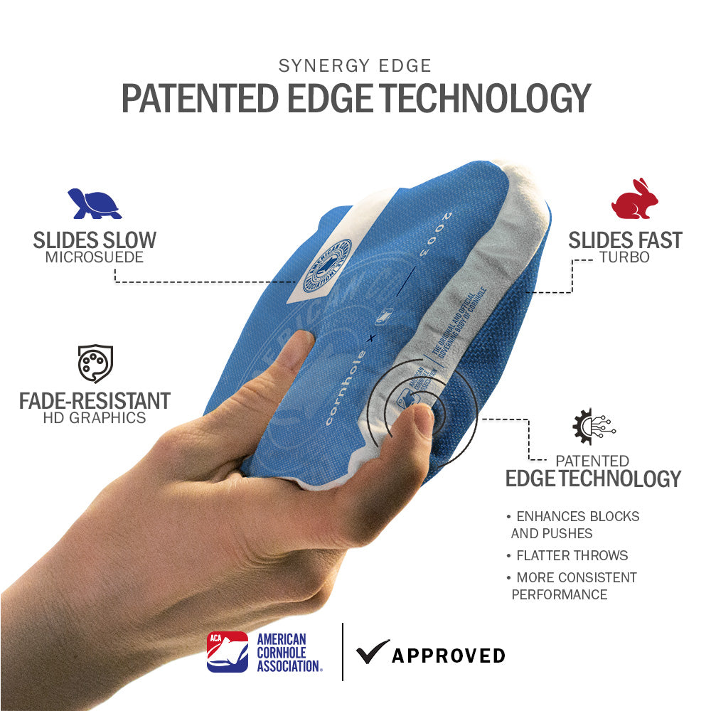 Blue Striped Synergy Edge Cornhole Bags