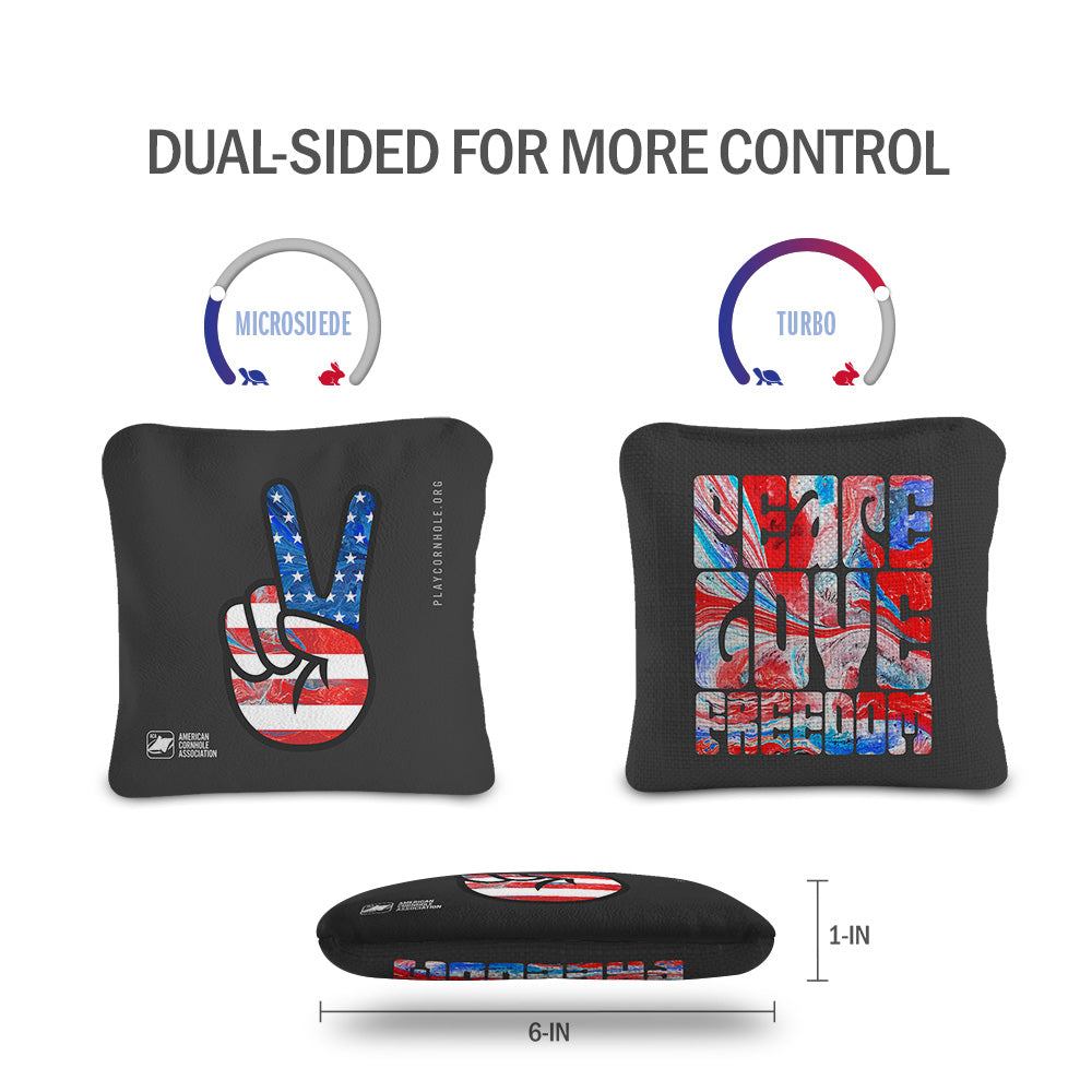 Peace Love Freedom Synergy Pro Cornhole Bags