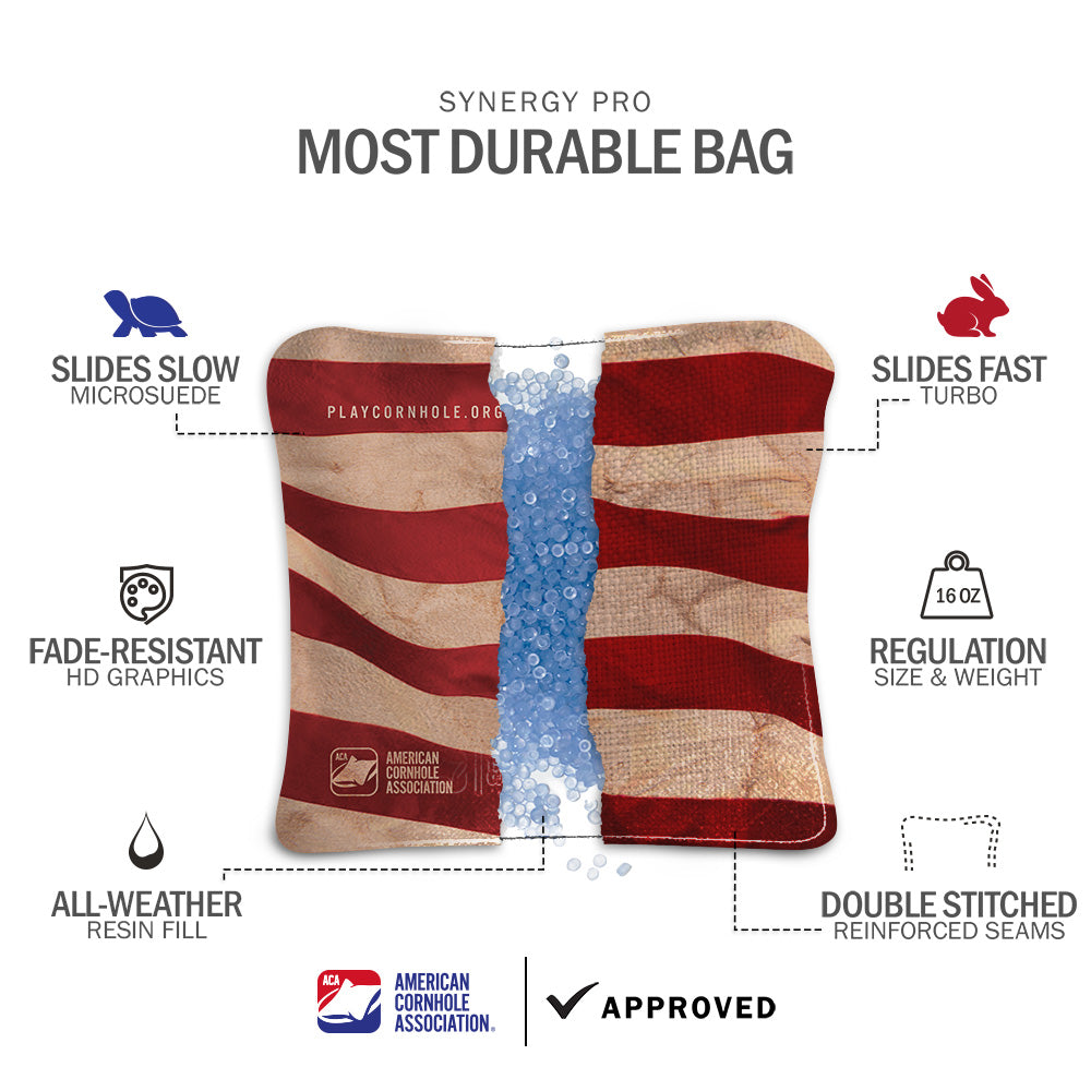 Cloth American Flag Synergy Pro Cornhole Bags