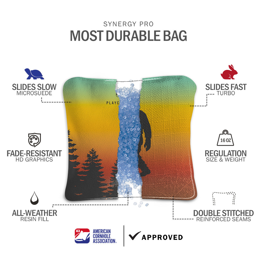 Retro Sasquatch Synergy Pro Cornhole Bags