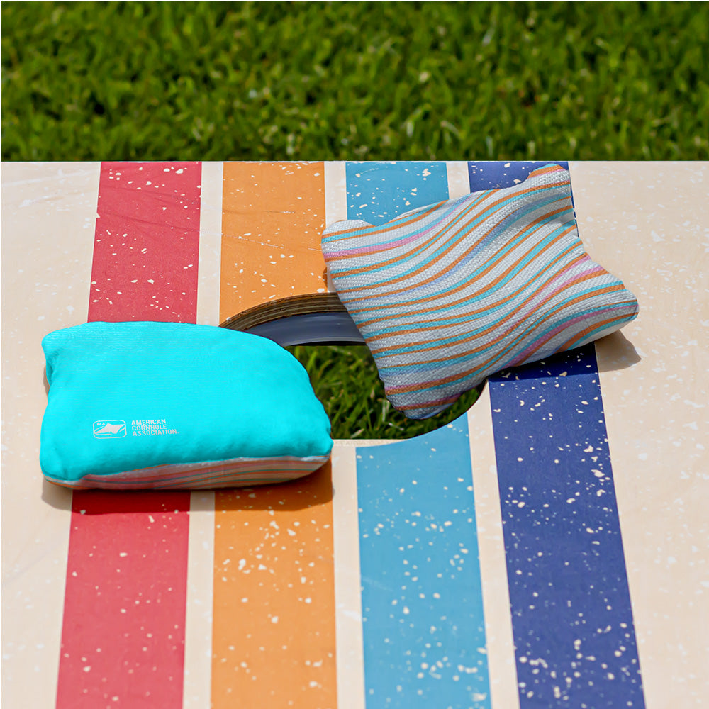 Teal with Waves Synergy Pro Cornhole Bags