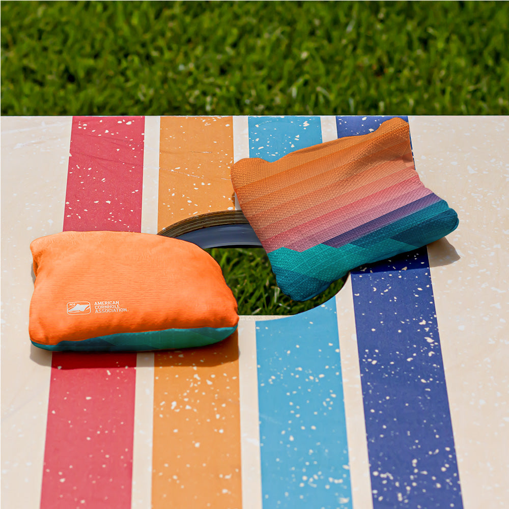 Retro Sunset Stripes Synergy Pro Cornhole Bags