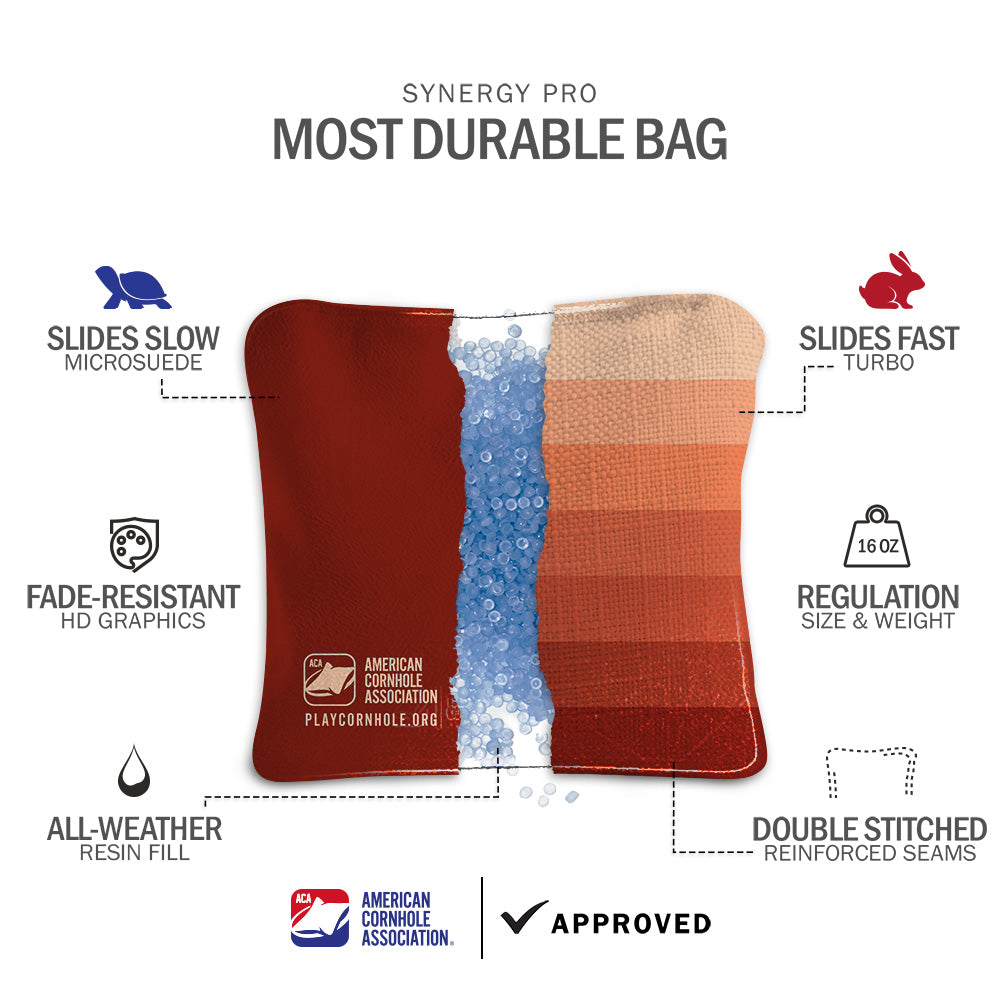 Ombre Stripes Synergy Pro Cornhole Bags