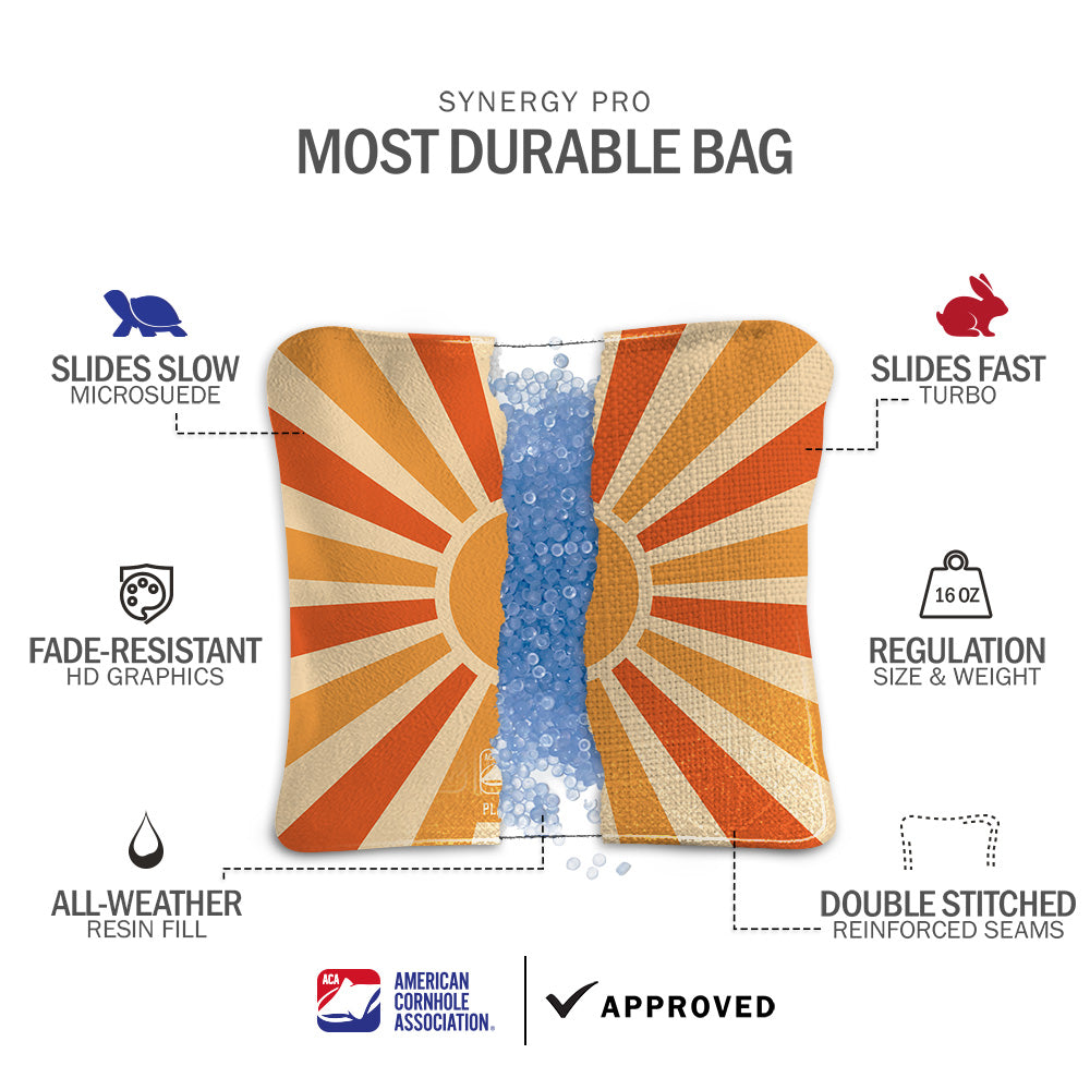 Retro Sunshine Synergy Pro Cornhole Bags