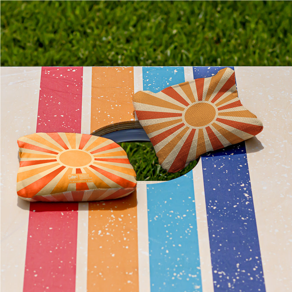 Retro Sunshine Synergy Pro Cornhole Bags