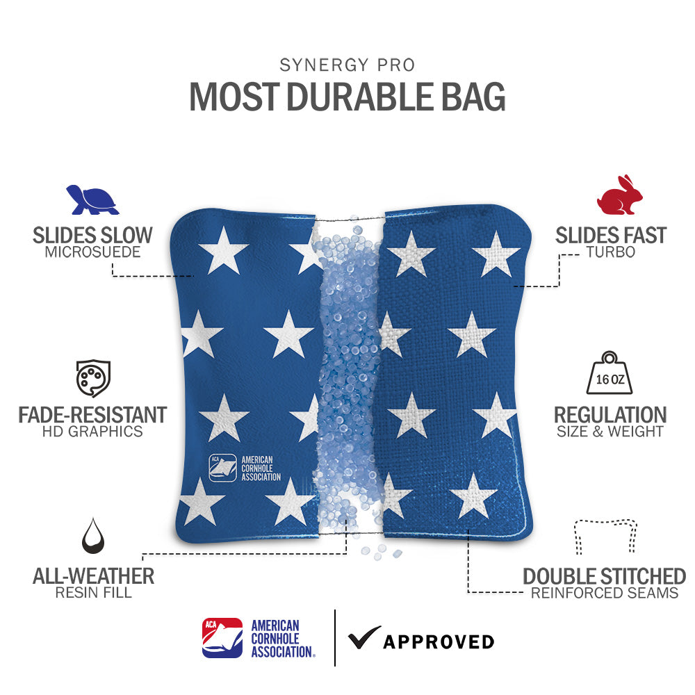 Bold Stars & Stripes Synergy Pro Cornhole Bags