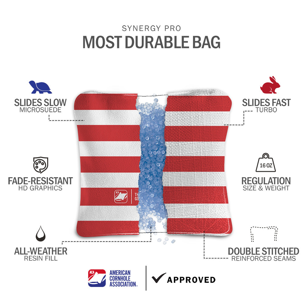 Bold Stars & Stripes Synergy Pro Cornhole Bags
