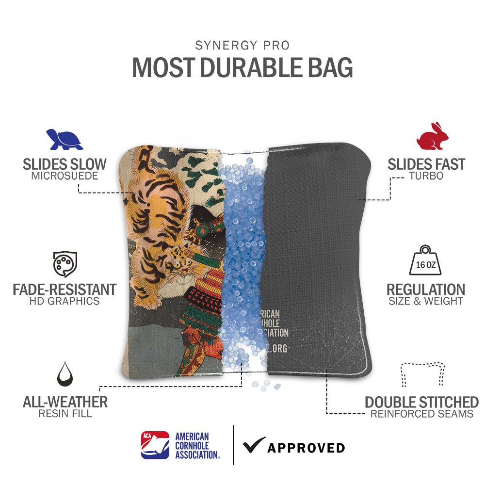 Tiger by Utagawa Kuniyoshi Synergy Pro Cornhole Bags