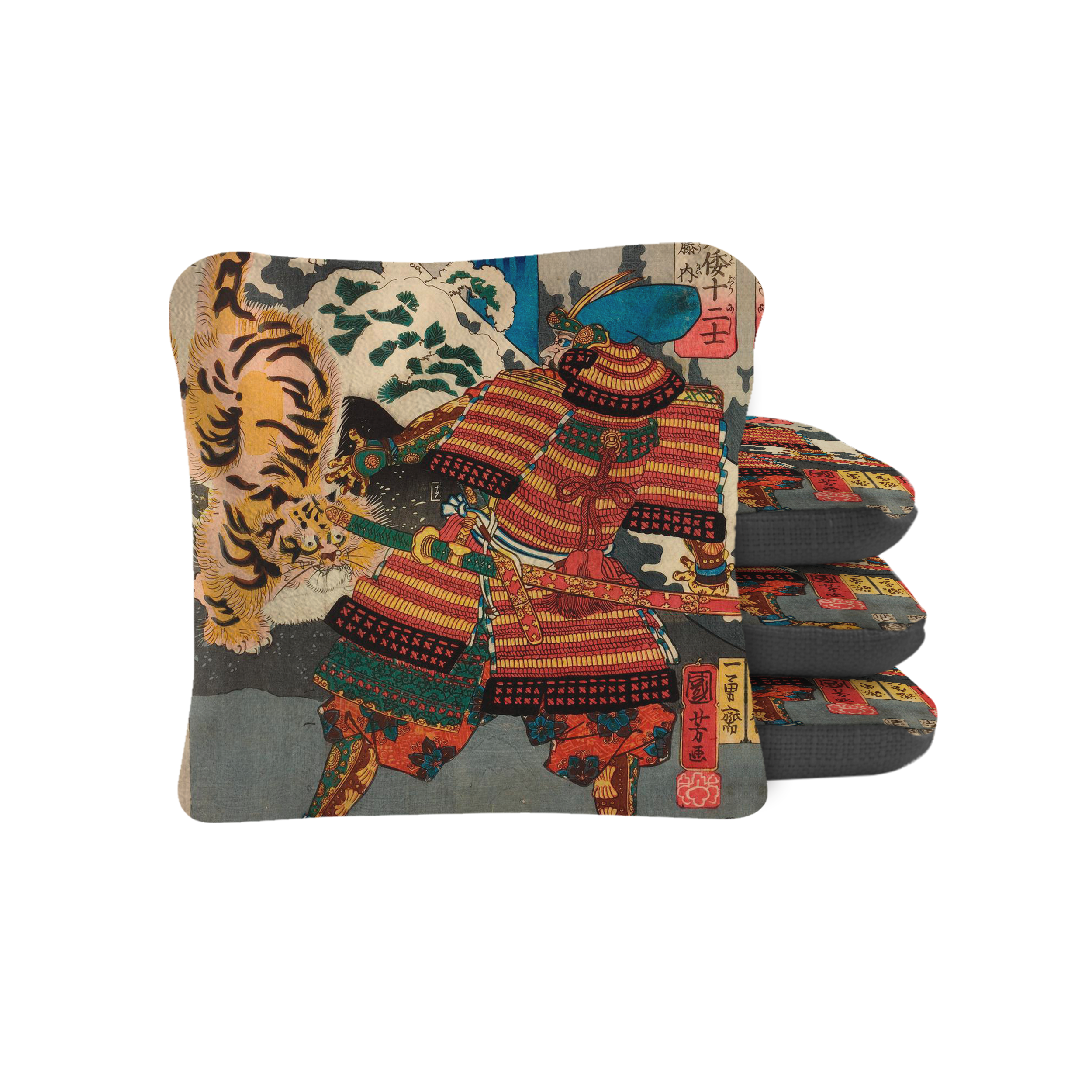 Tiger by Utagawa Kuniyoshi Synergy Pro Cornhole Bags