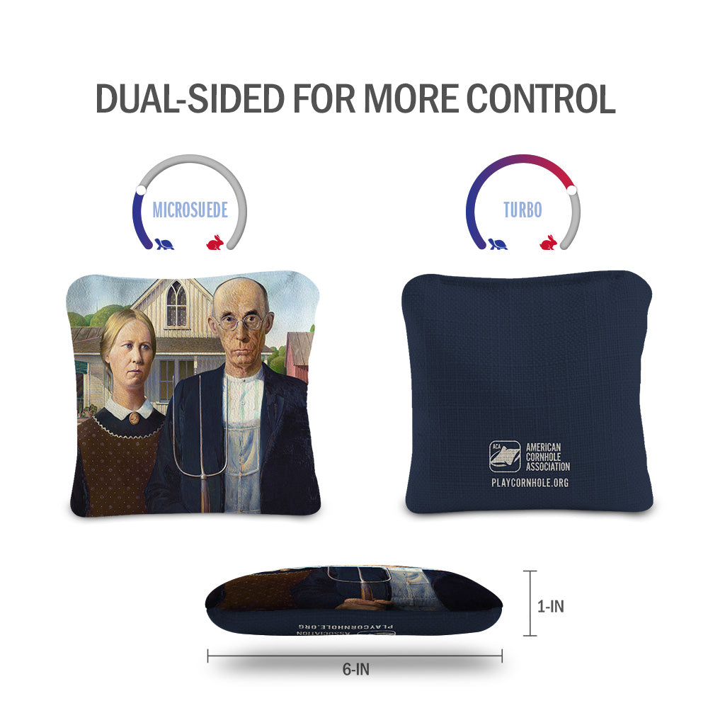 Grant Wood's American Gothic Synergy Pro Cornhole Bags