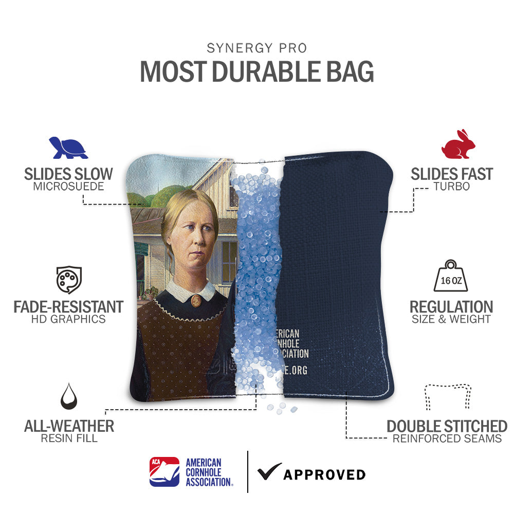 Grant Wood's American Gothic Synergy Pro Cornhole Bags