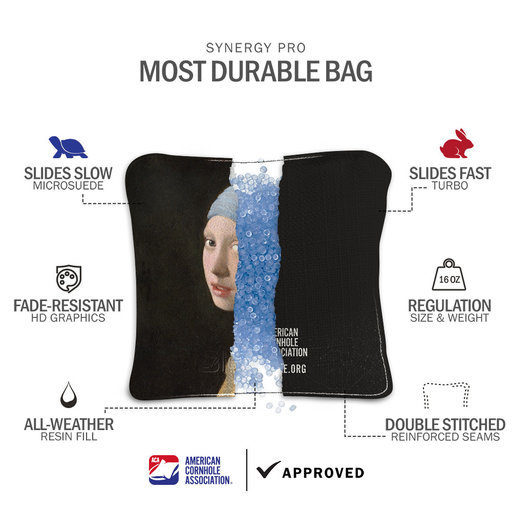 Vermeer's Girl With Pearl Earring Synergy Pro Cornhole Bags