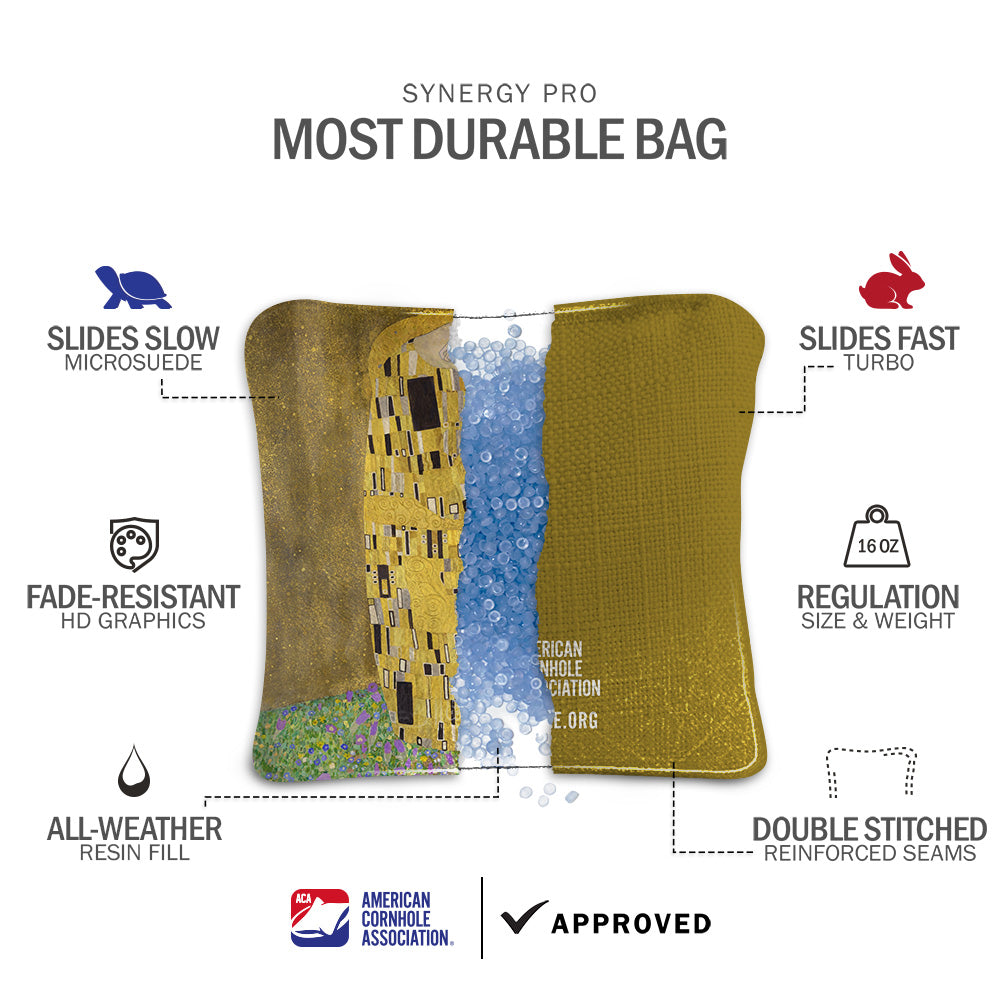 The Kiss by Gustav Klimt Synergy Pro Cornhole Bags