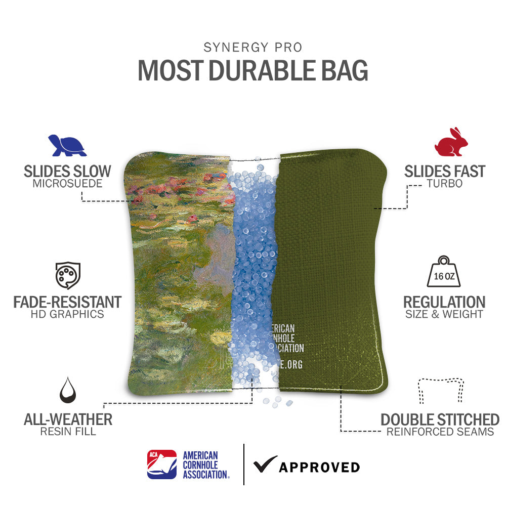 Claude Monet Water Lilies Synergy Pro Cornhole Bags