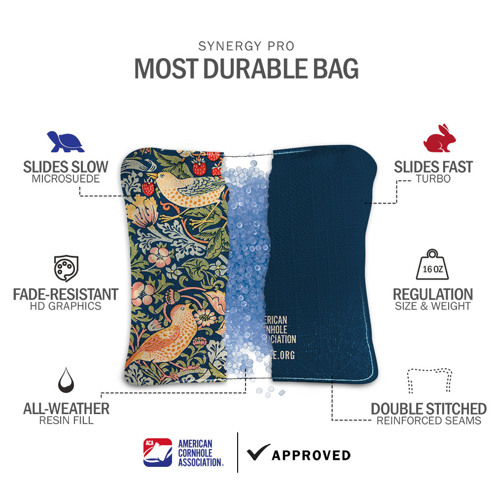 William Morris Strawberry Thief Synergy Pro Cornhole Bags
