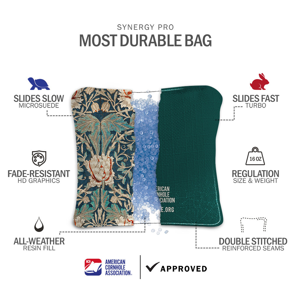 William Morris Honeysuckle Synergy Pro Cornhole Bags