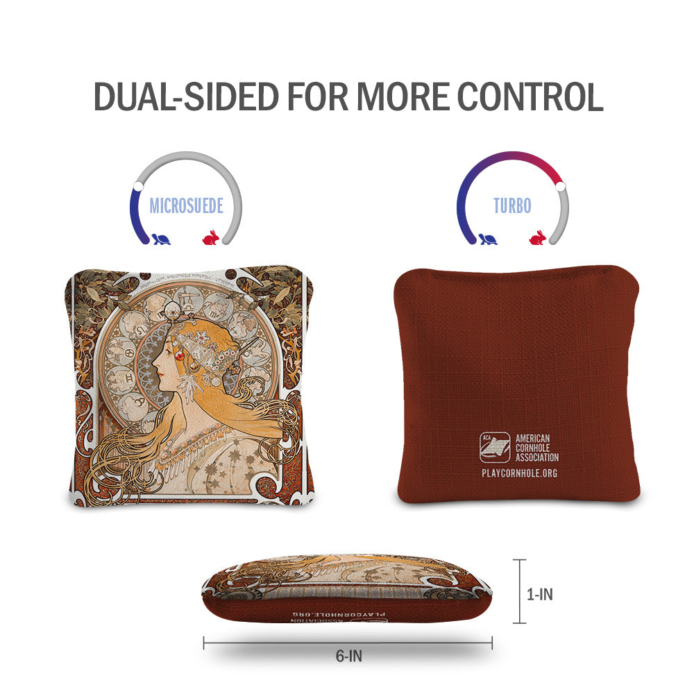 La Plume by Alphonse Marie Mucha Synergy Pro Cornhole Bags
