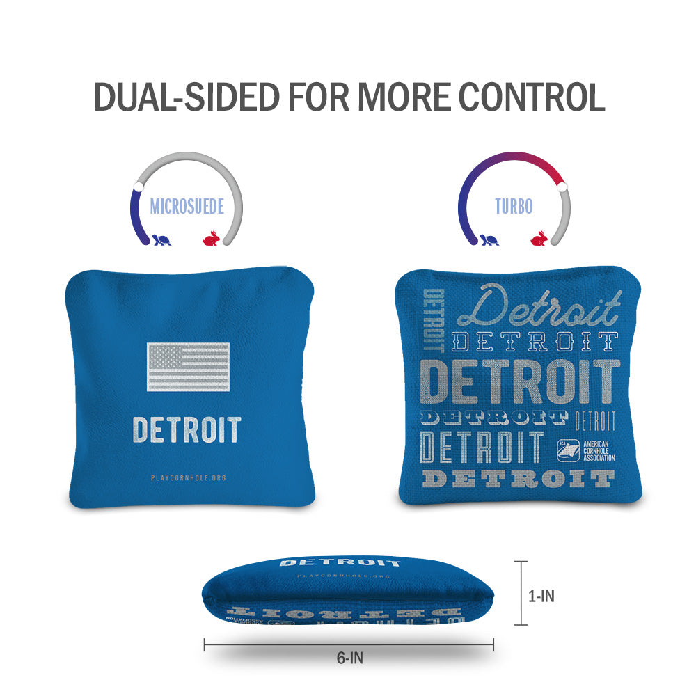 Detroit Football Vintage Gameday Synergy Pro Cornhole Bags