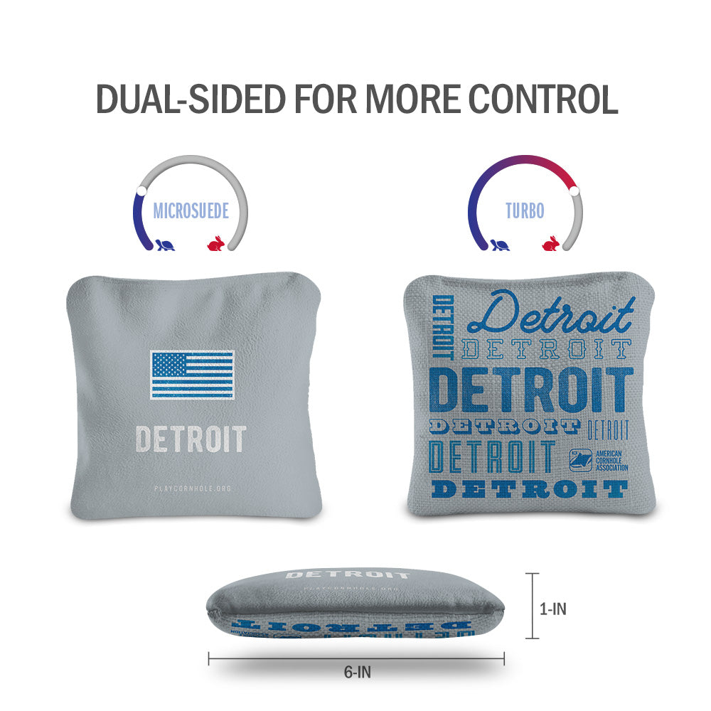 Detroit Football Vintage Gameday Synergy Pro Cornhole Bags