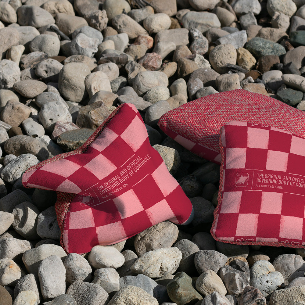Distressed Checkered Retro Synergy Soft Cornhole Bags