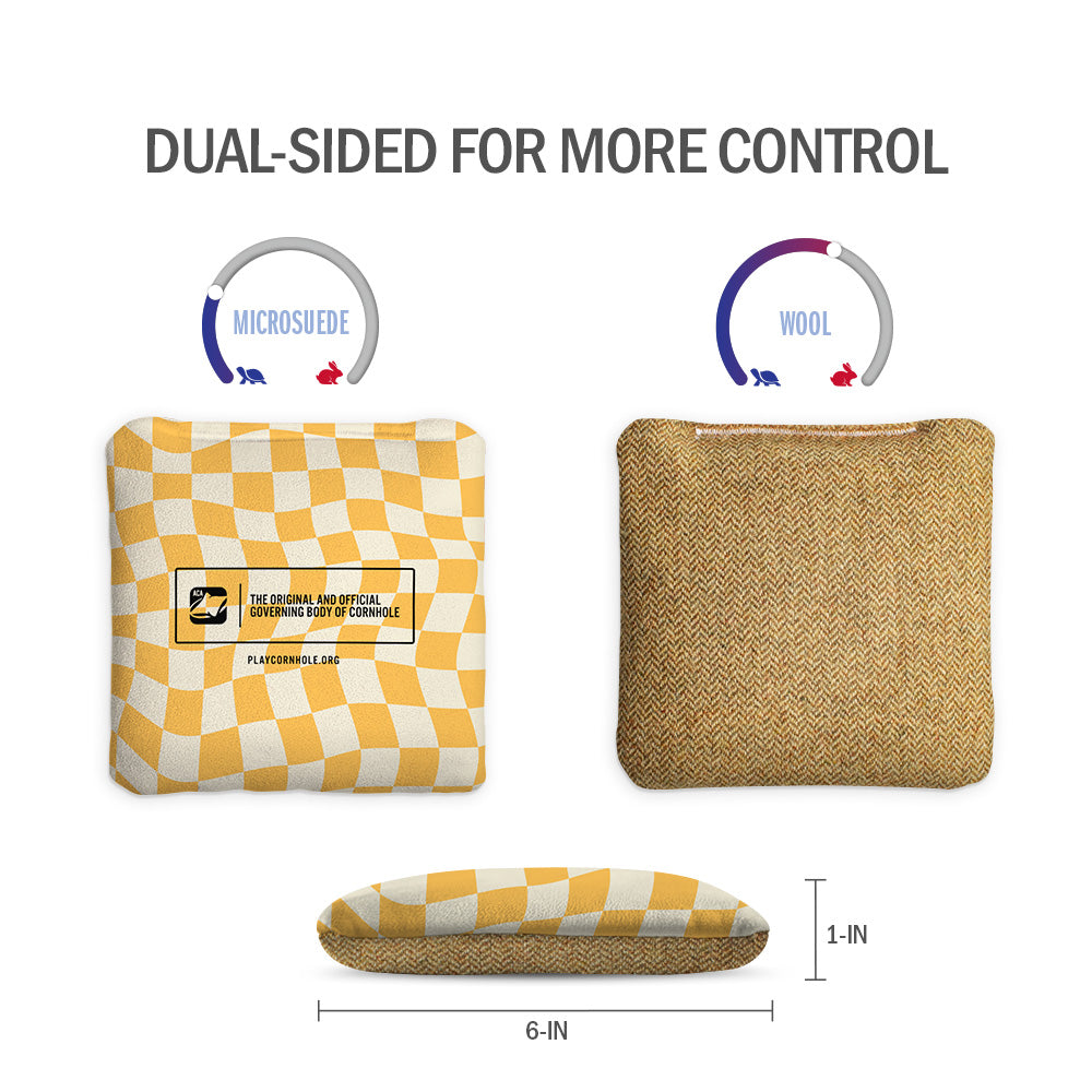 Wavy Retro Checkered Synergy Soft Cornhole Bags