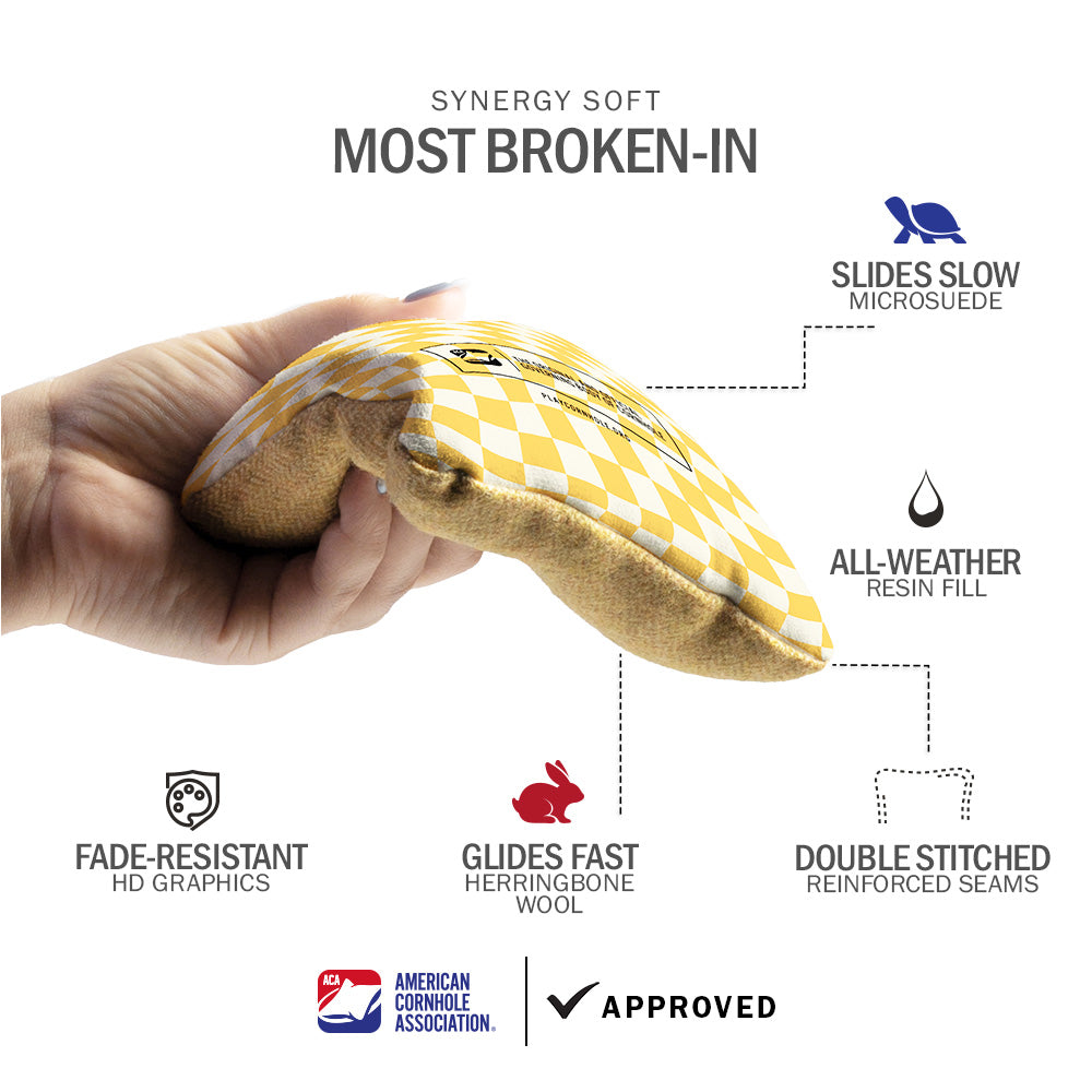 Wavy Retro Checkered Synergy Soft Cornhole Bags