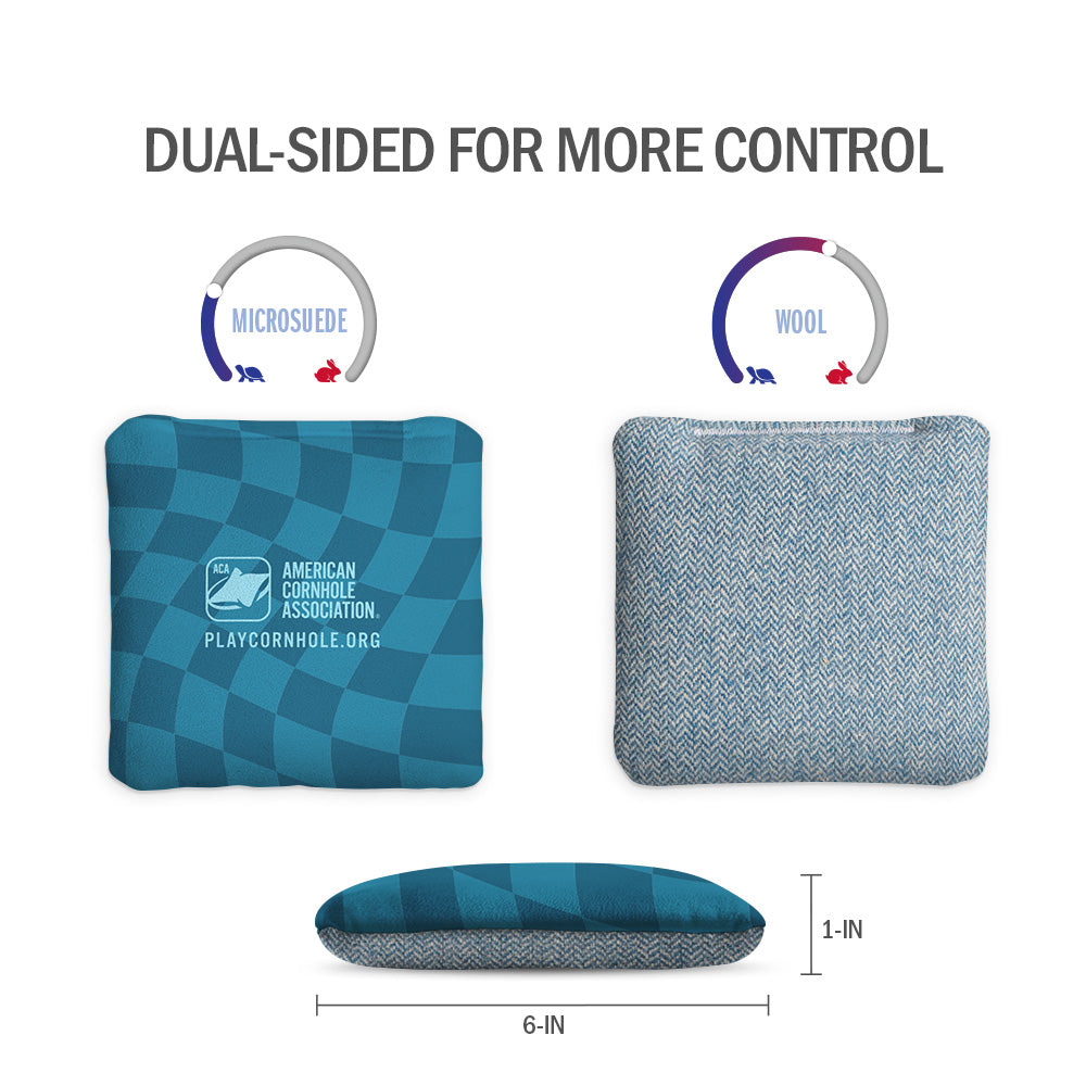 Wavy Retro Checkered Synergy Soft Cornhole Bags