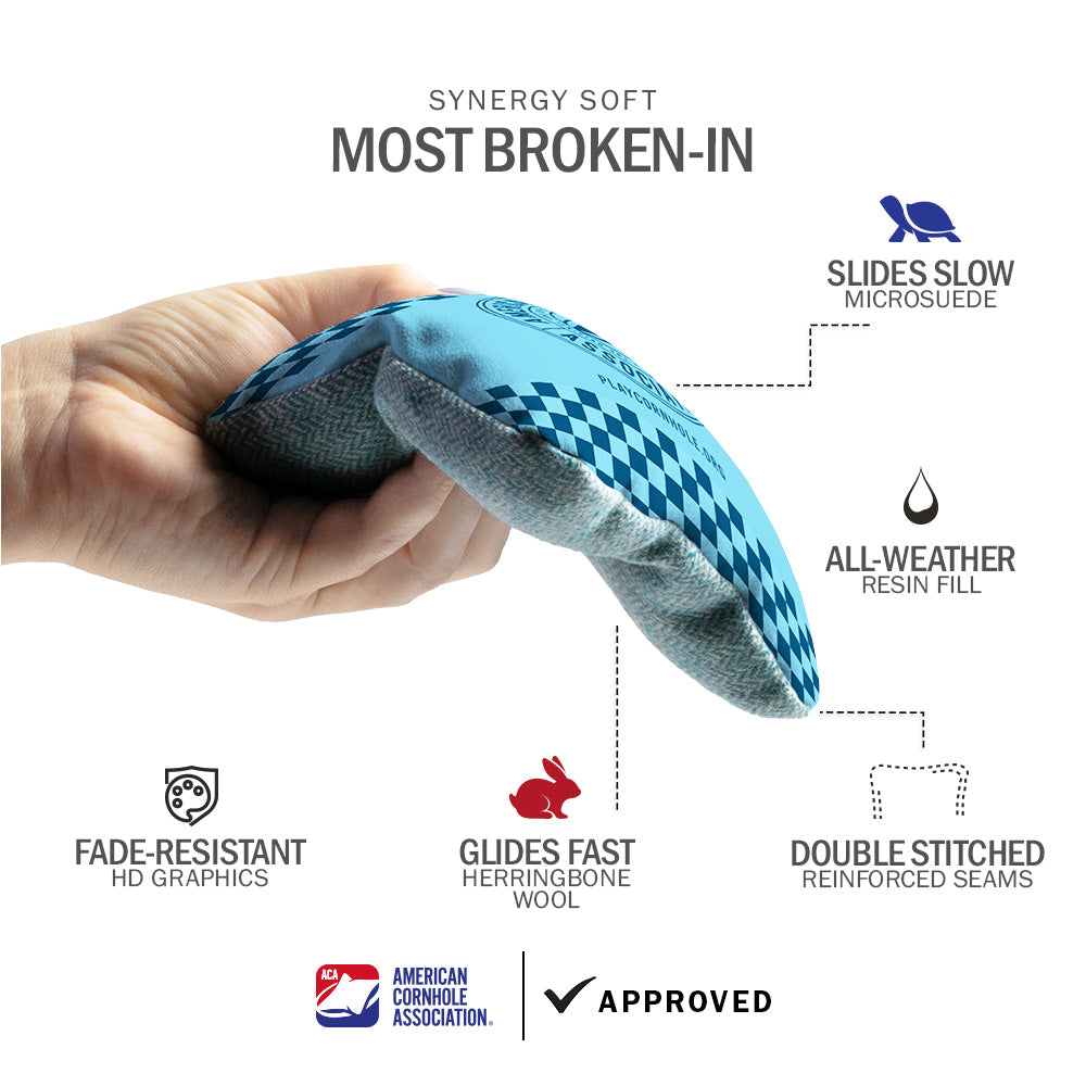 Checkered ACA Badge Synergy Soft Cornhole Bags