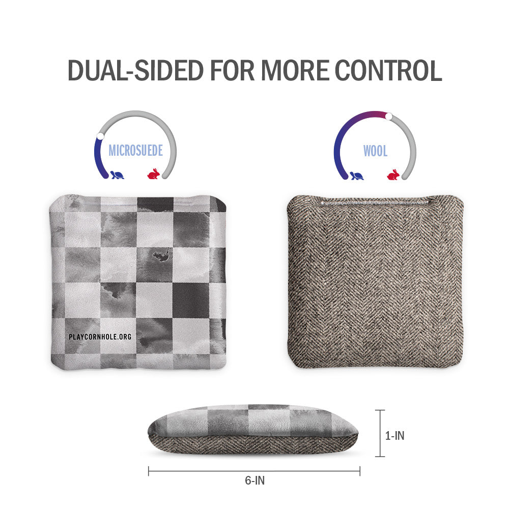 Distressed Checkered Retro Synergy Soft Cornhole Bags