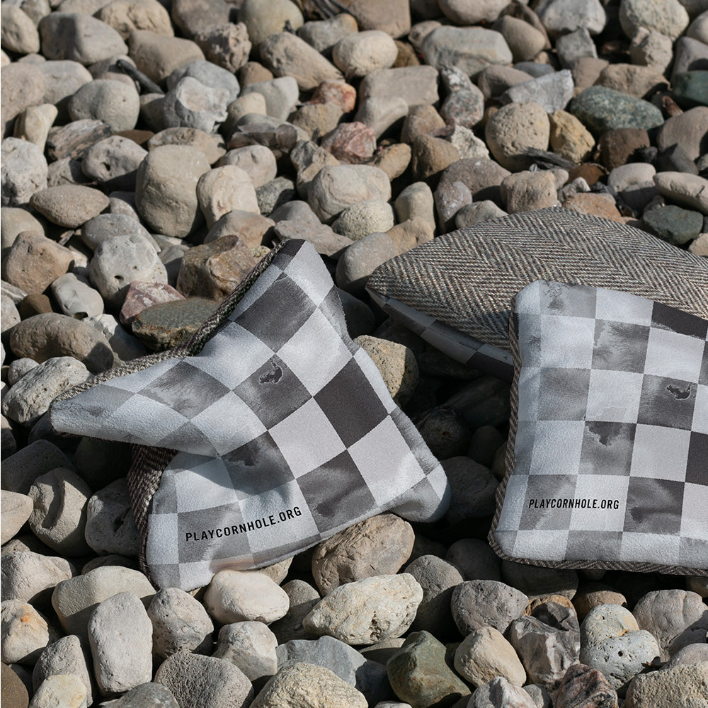 Distressed Checkered Retro Synergy Soft Cornhole Bags