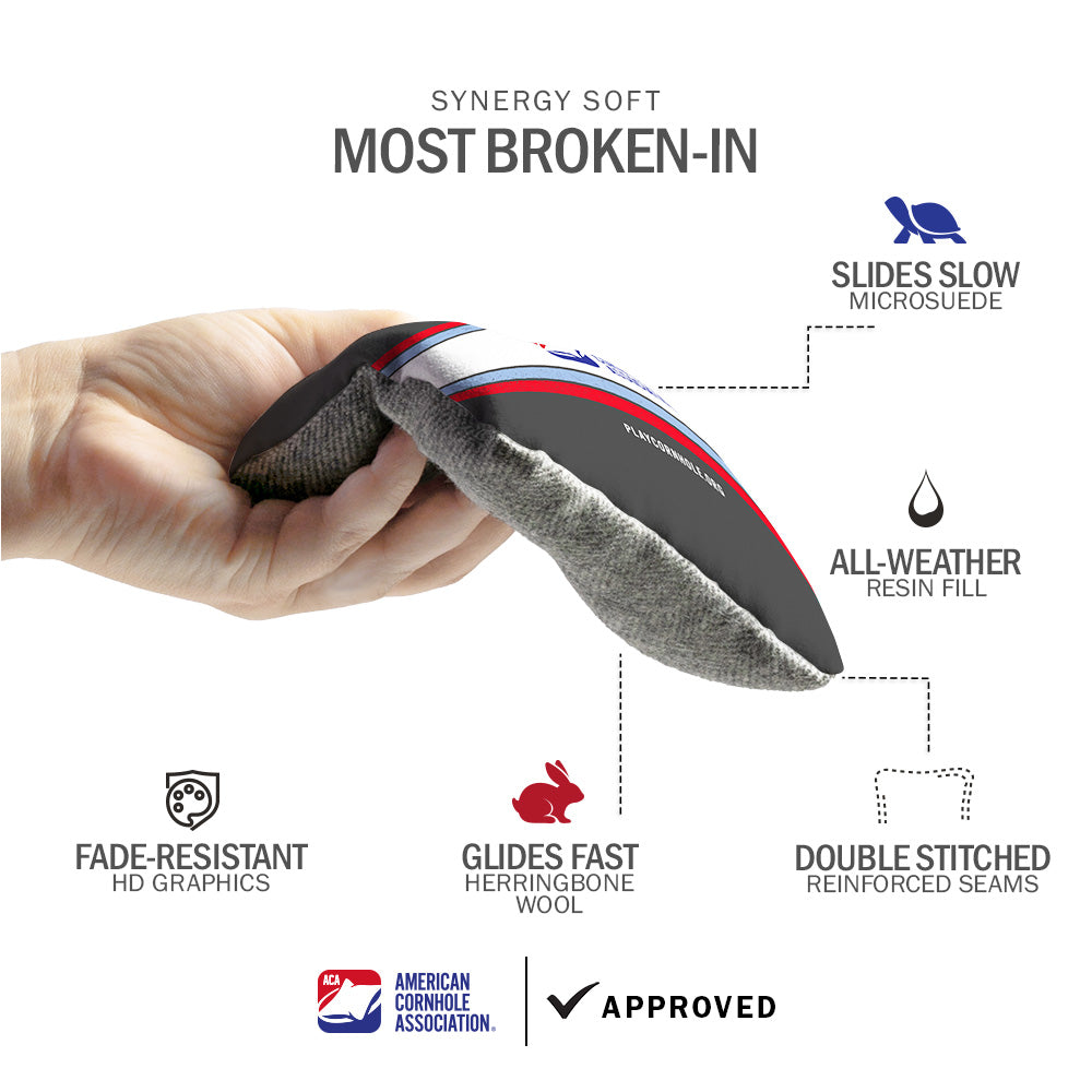 Retro Patriotic Stripes Synergy Soft Cornhole Bags