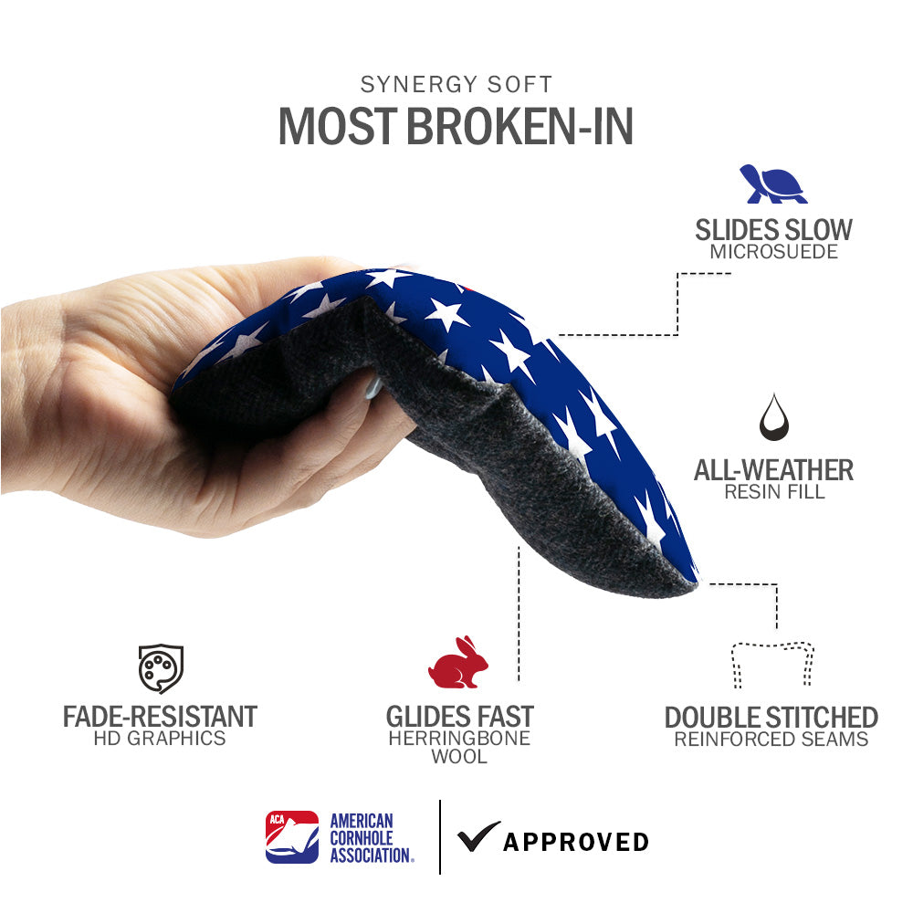 ACA Retro American Flag Synergy Soft Cornhole Bags