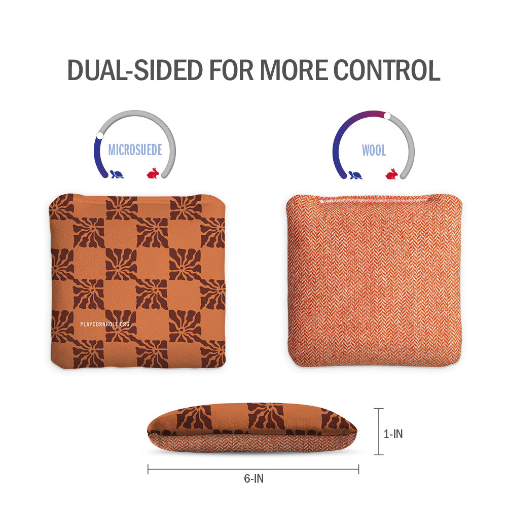 Checkered Boho Beach Synergy Soft Cornhole Bags