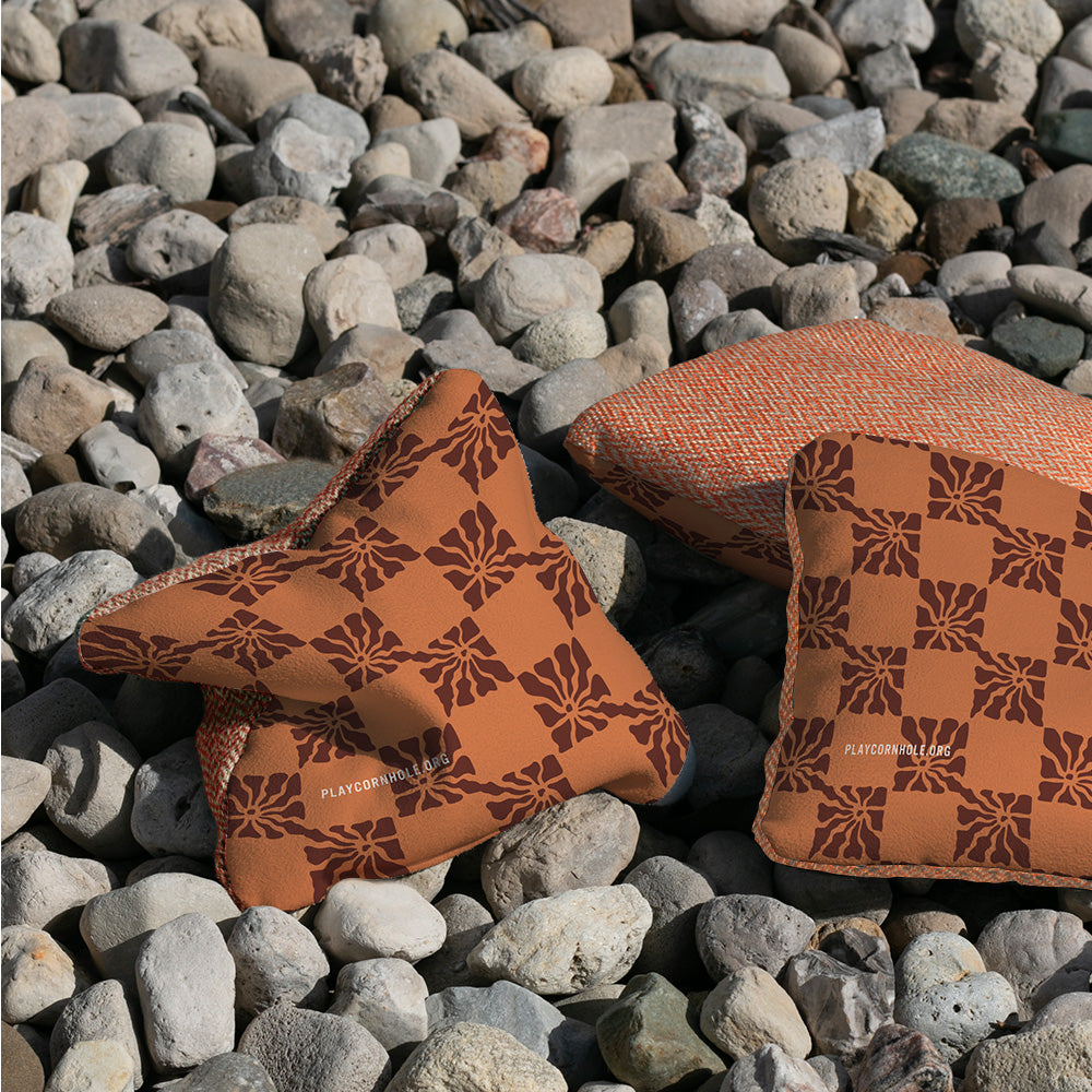 Checkered Boho Beach Synergy Soft Cornhole Bags