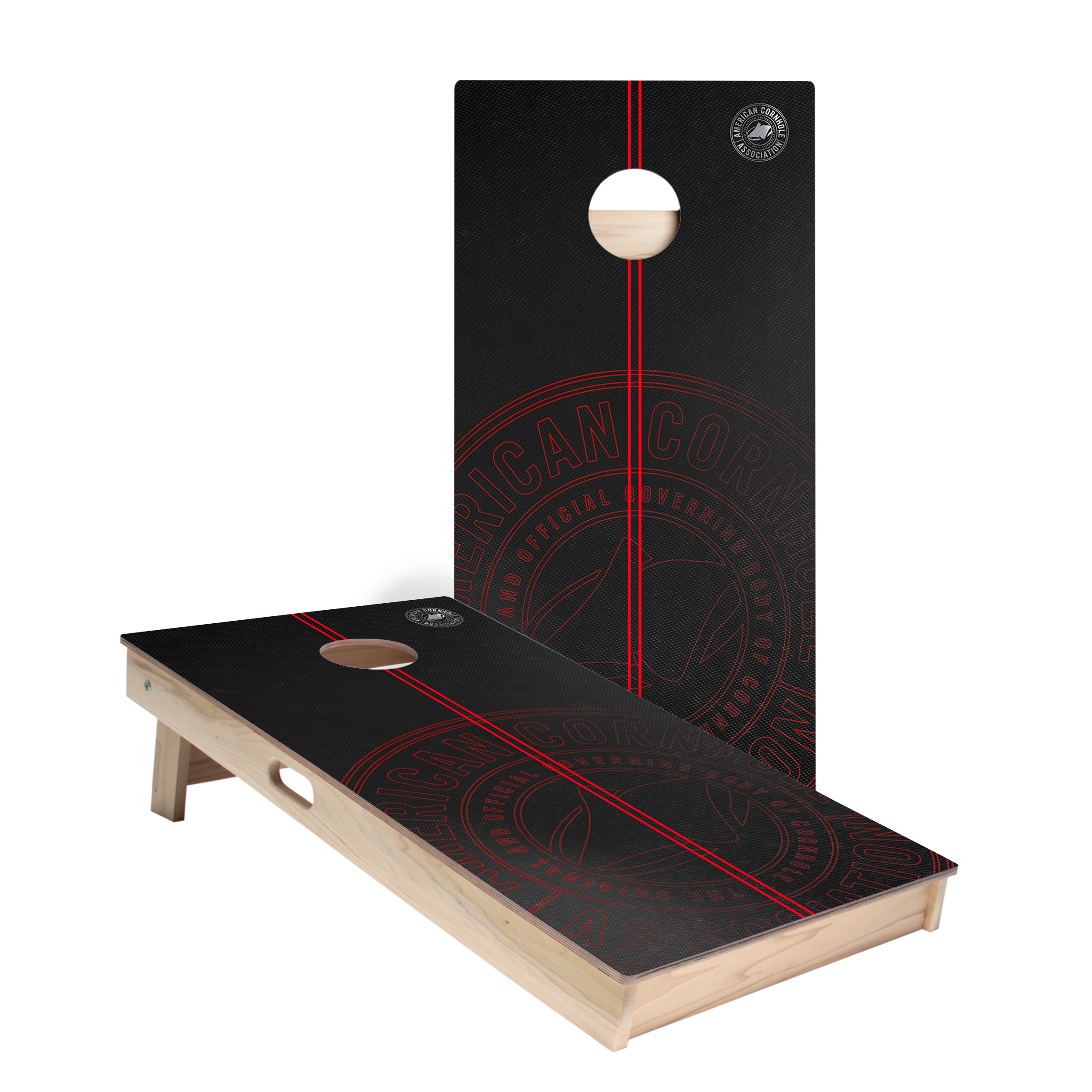 ACA Logo Red Stripes Star Cornhole Boards