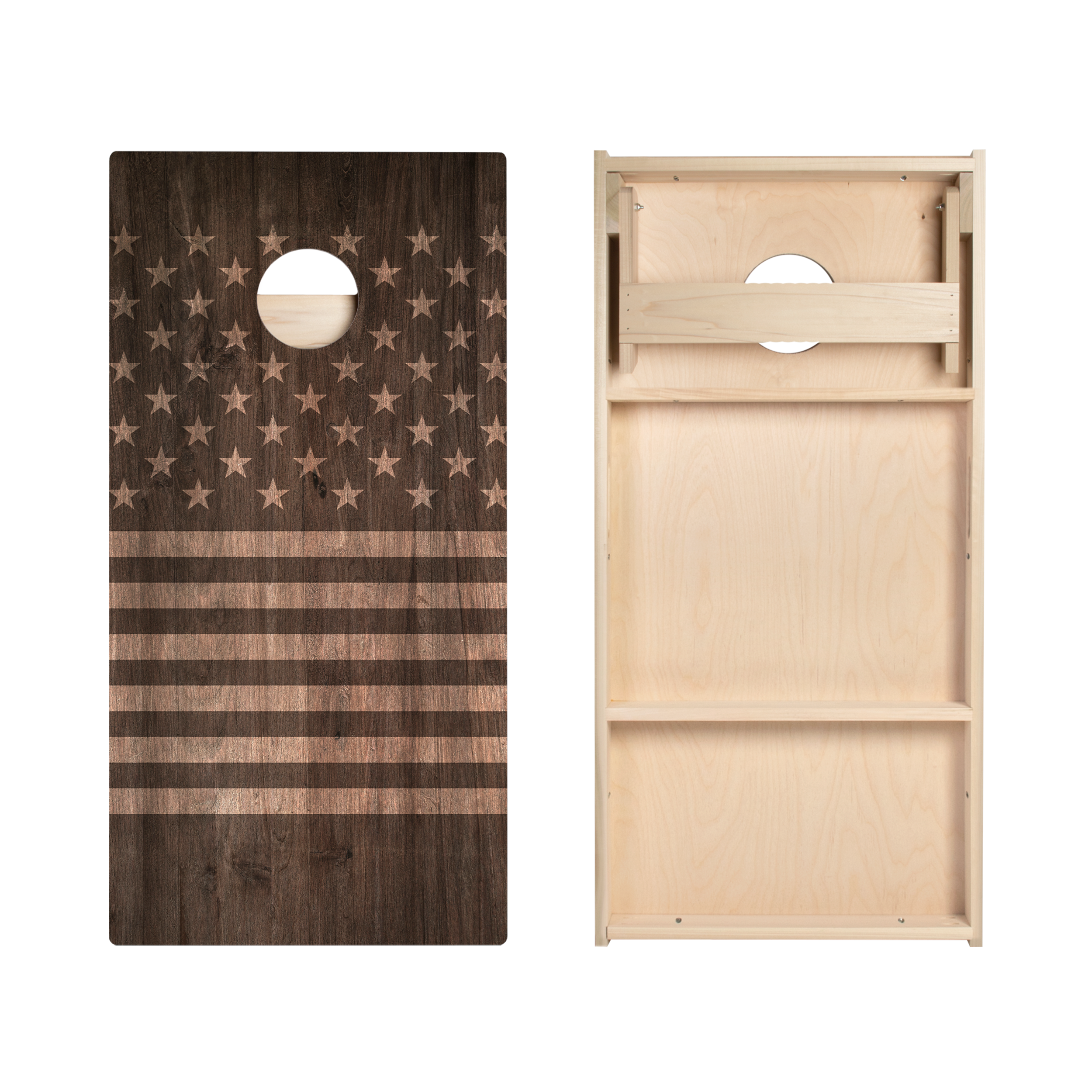 Stars And Stripes Dark Wood Star Cornhole Boards