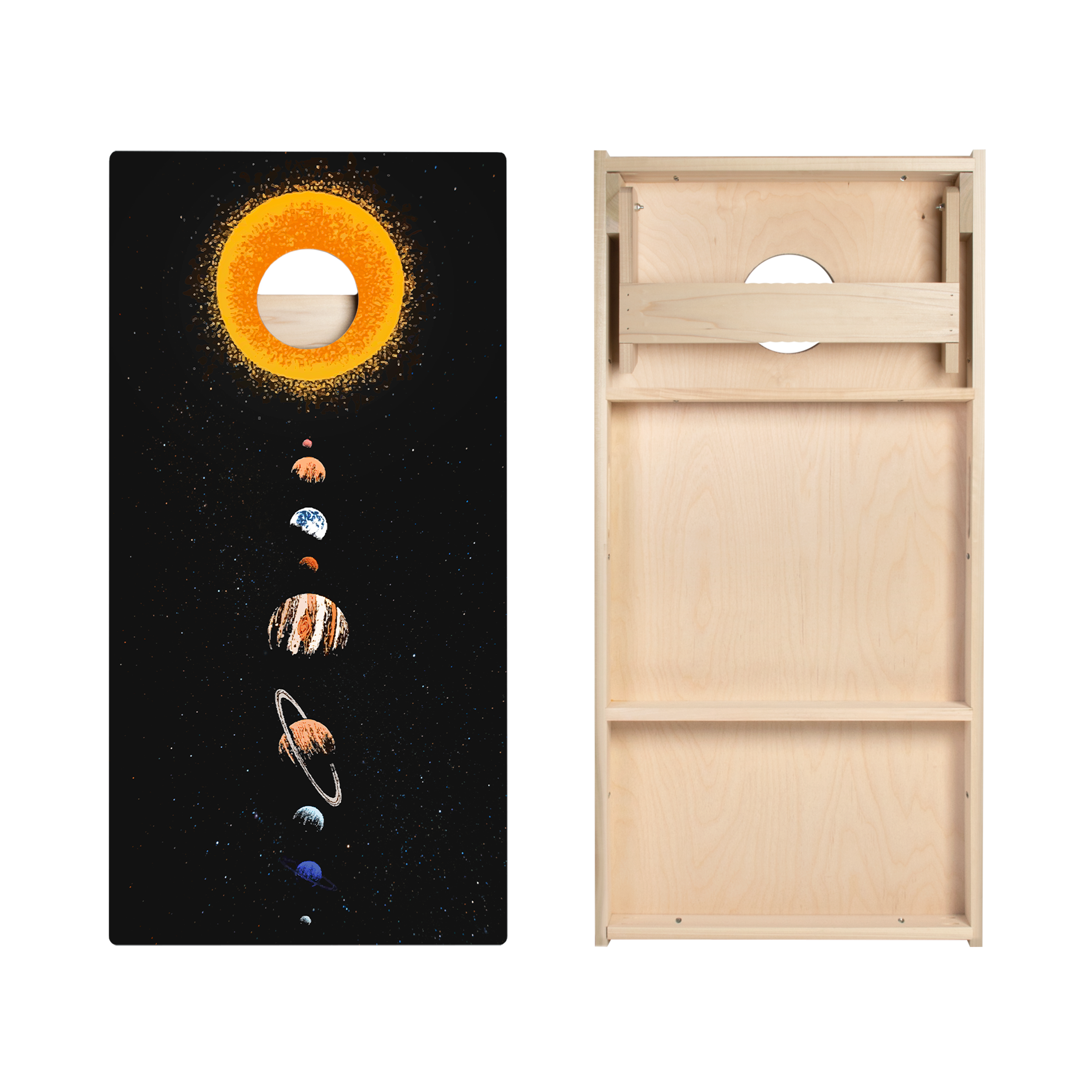 Cosmic Solar System Star Cornhole Boards