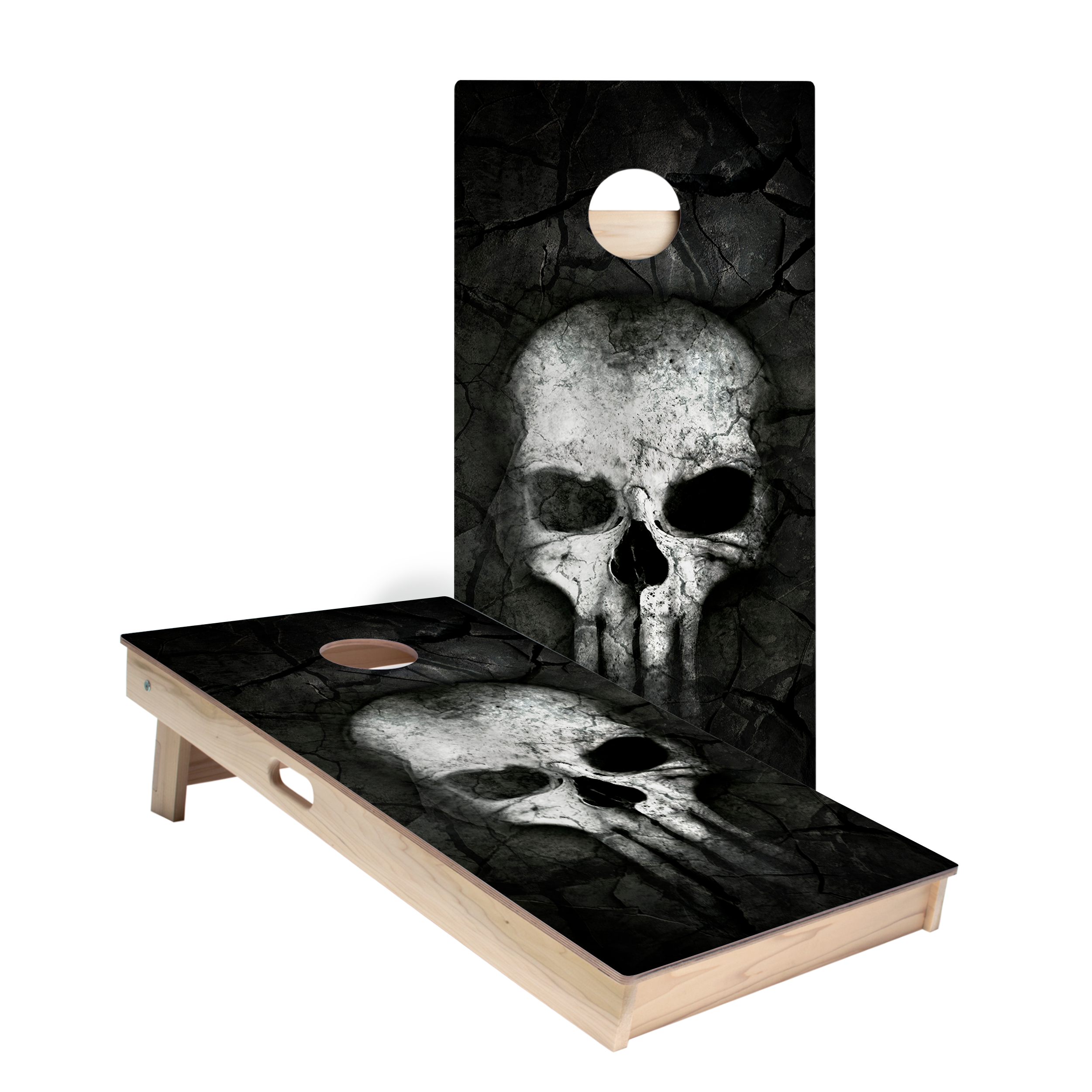 Bone Crusher Skull Star Cornhole Boards
